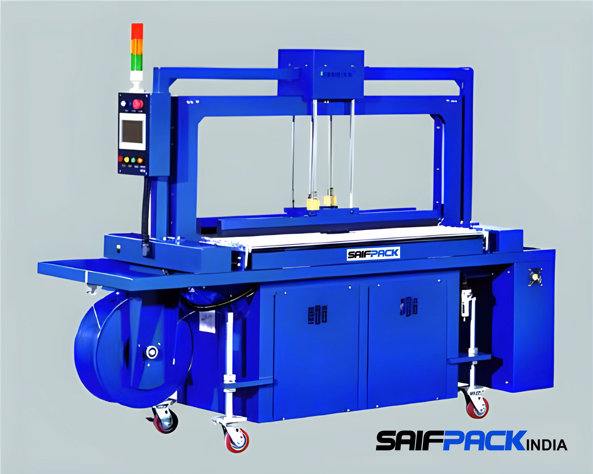 High Speed Automatic Strapping Machine With Power Roller Table & Top Press - Q80DAP